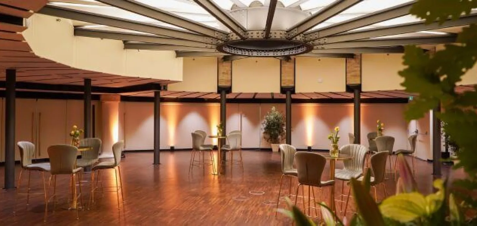 Gaudí Room prepared for an event beneath its circular ceiling
