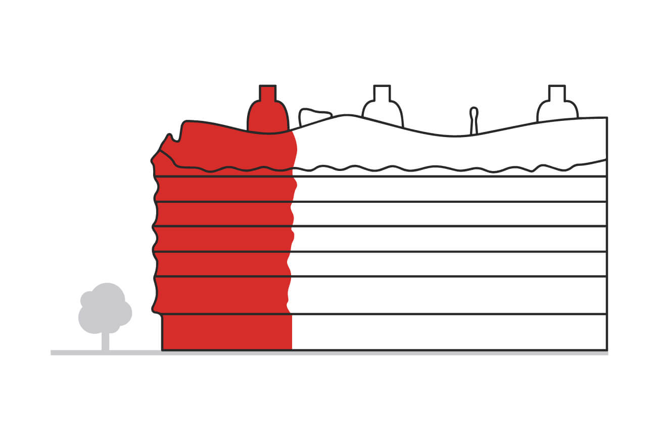 visit pedrera day facade drawing